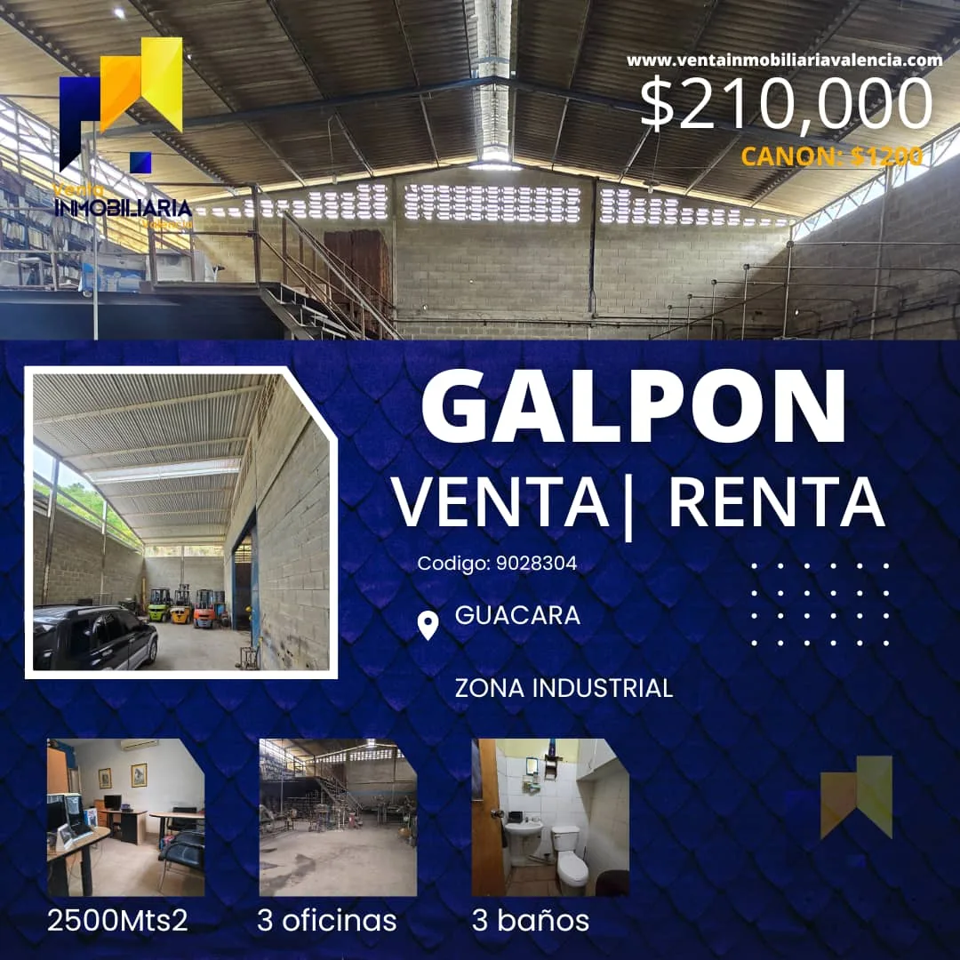 Galpón en Venta en Lomalinda, Guacara 600m² — USD 210,000