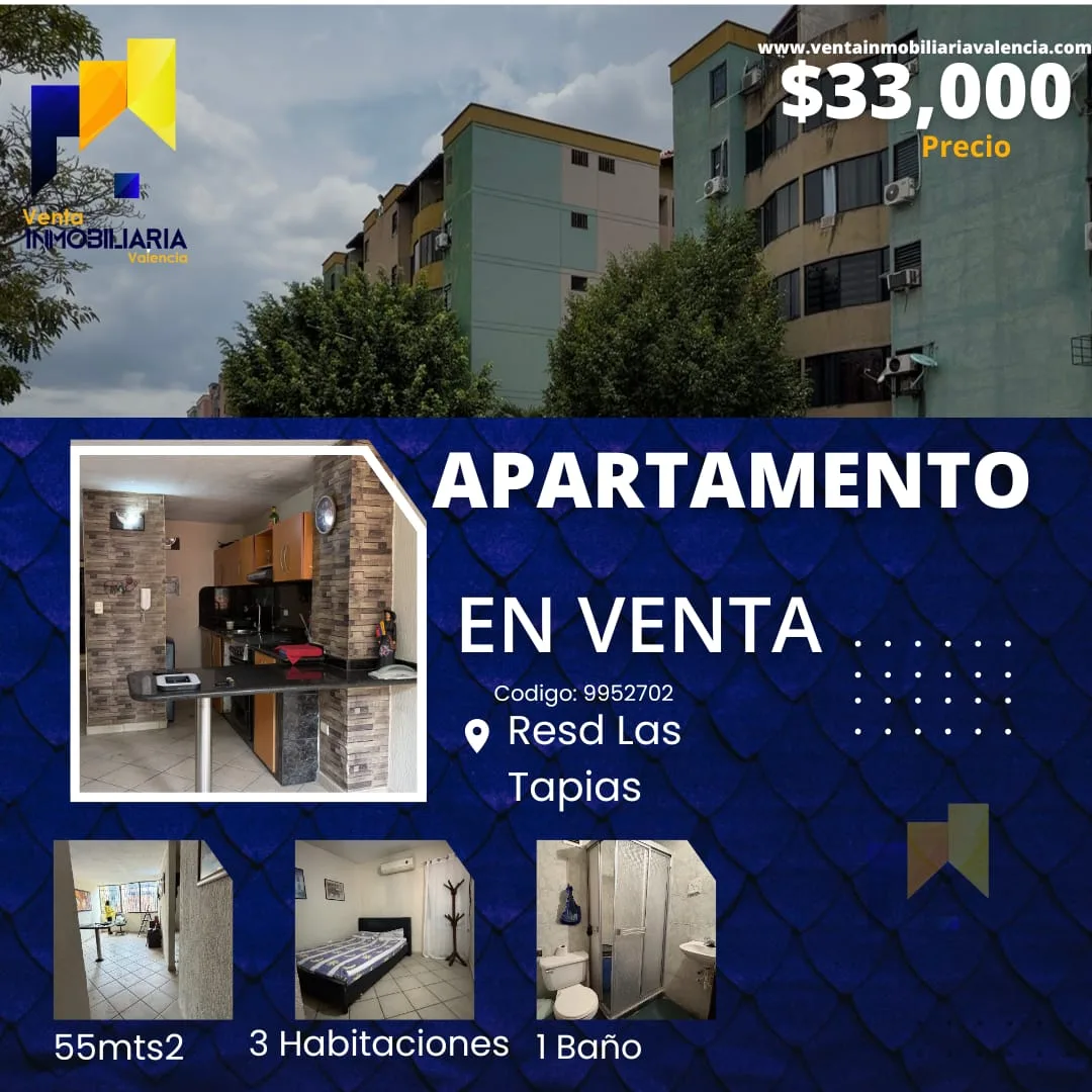 Apartamento en Venta en Resd Las Tapias — 3 hab 55m² — USD 33,000