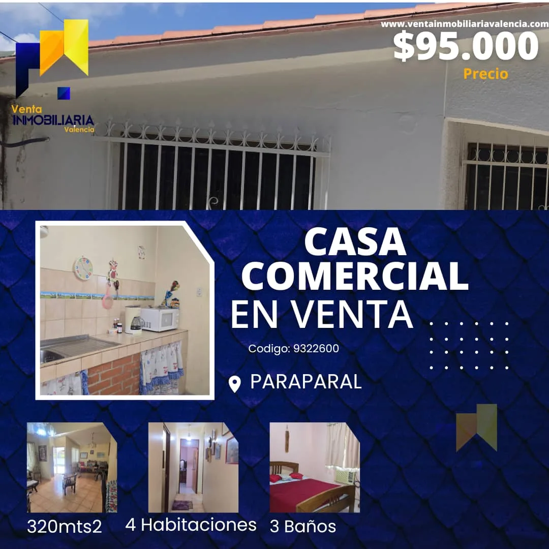 Casa en Venta en Paraparal, Los Guayos — 4 hab 220m² — Precio a consultar