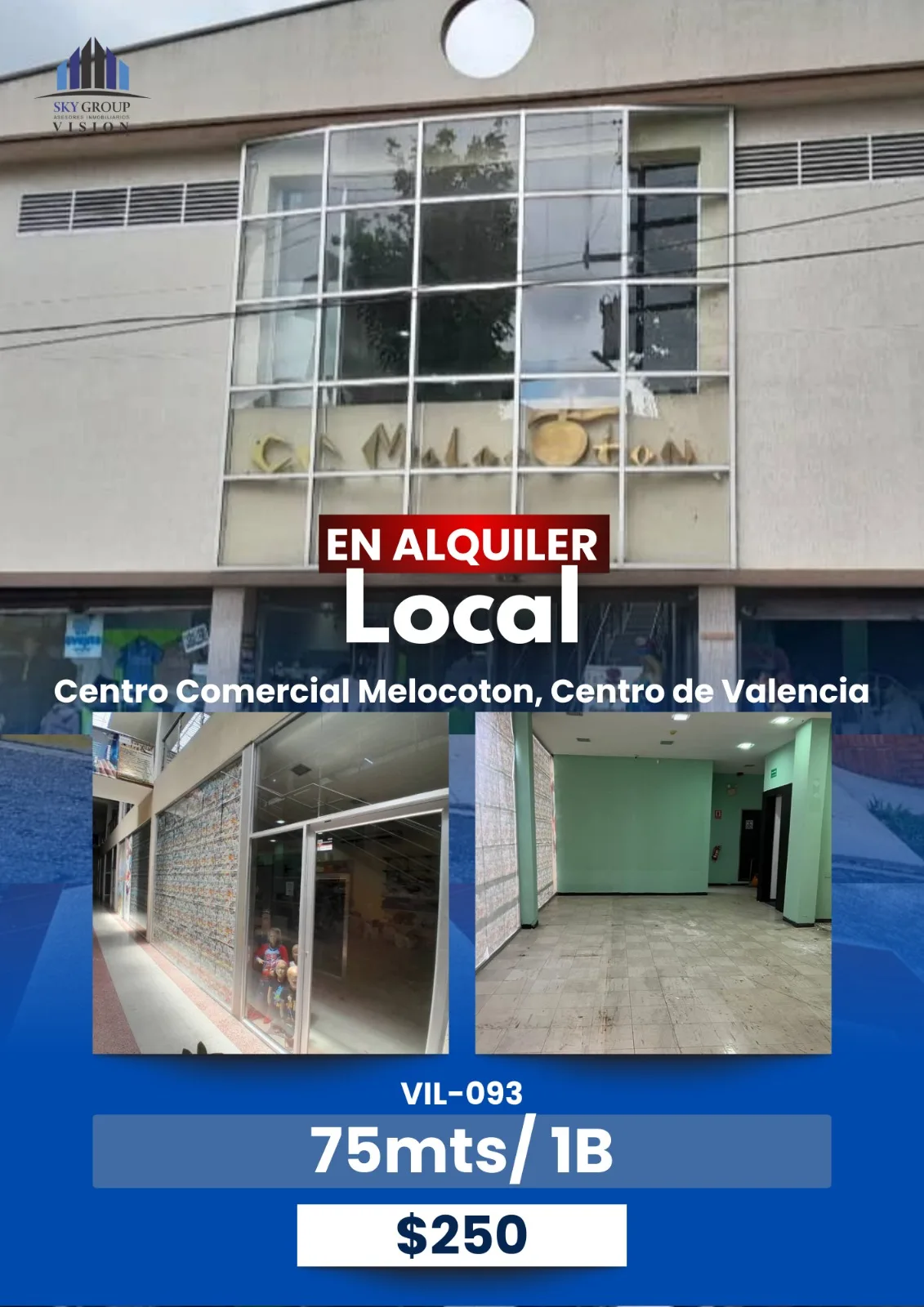 Local en Alquiler en Centro de Valencia 75m² — USD 250