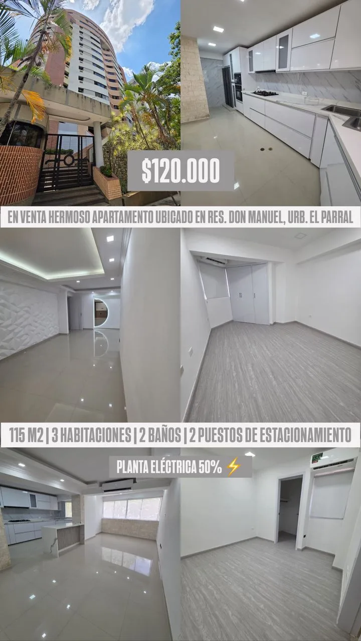 Apartamento en Venta en Urb. El Parral, Res. Don Manuel — 3 hab 115m² — USD 120,000