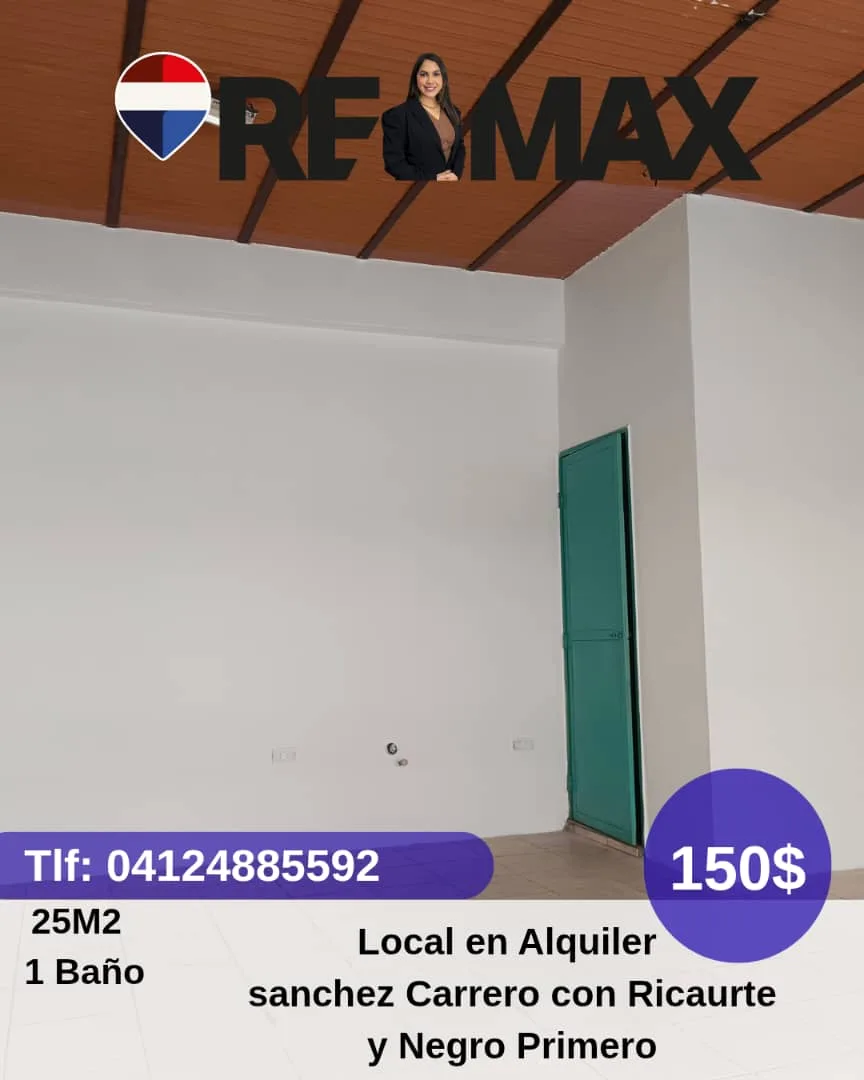 Local en Alquiler en Sanchez Carrero con Ricaurte y Negro Primero, Maracay 25m² — USD 150