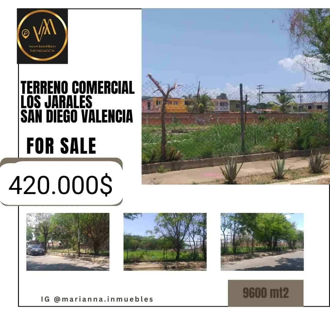 Terreno en Venta en Los Jarales, San Diego, Valencia 9600m² — USD 420,000
