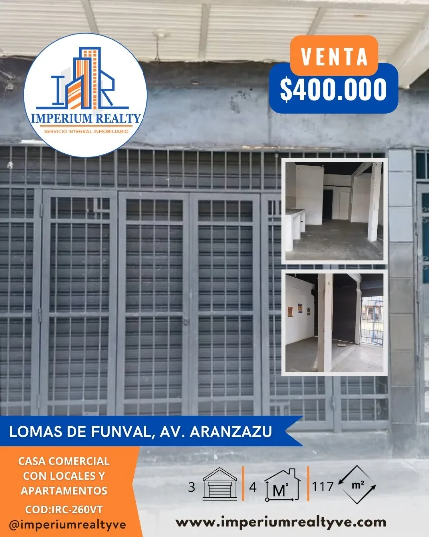 Casa en Venta en Lomas de Funval, Av. Aránzazu — 11 hab 117m² — USD 400,000