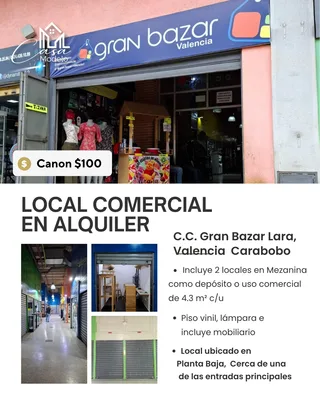 Local en C.C. Gran Bazar Lara, Valencia Carabobo