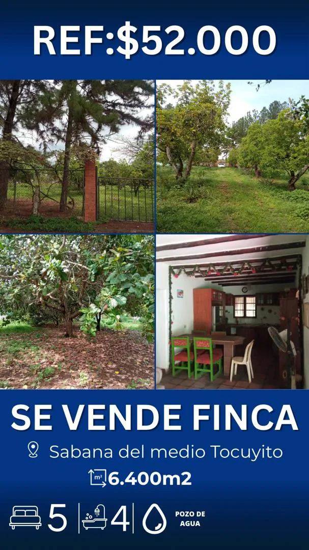 Casa en Venta en Sabana del medio Tocuyito — 5 hab 6400m² — USD 52,000