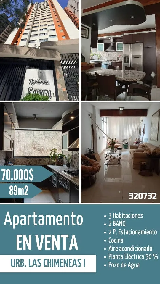 Apartamento en Venta en Urb Las Chimeneas I — 3 hab 89m² — USD 70,000