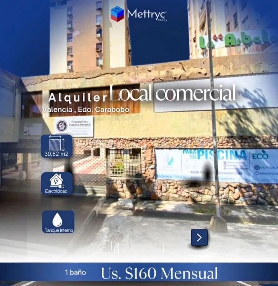 Local en Alquiler en C.C. La arboleda Valencia — 1 hab 30m² — USD 160