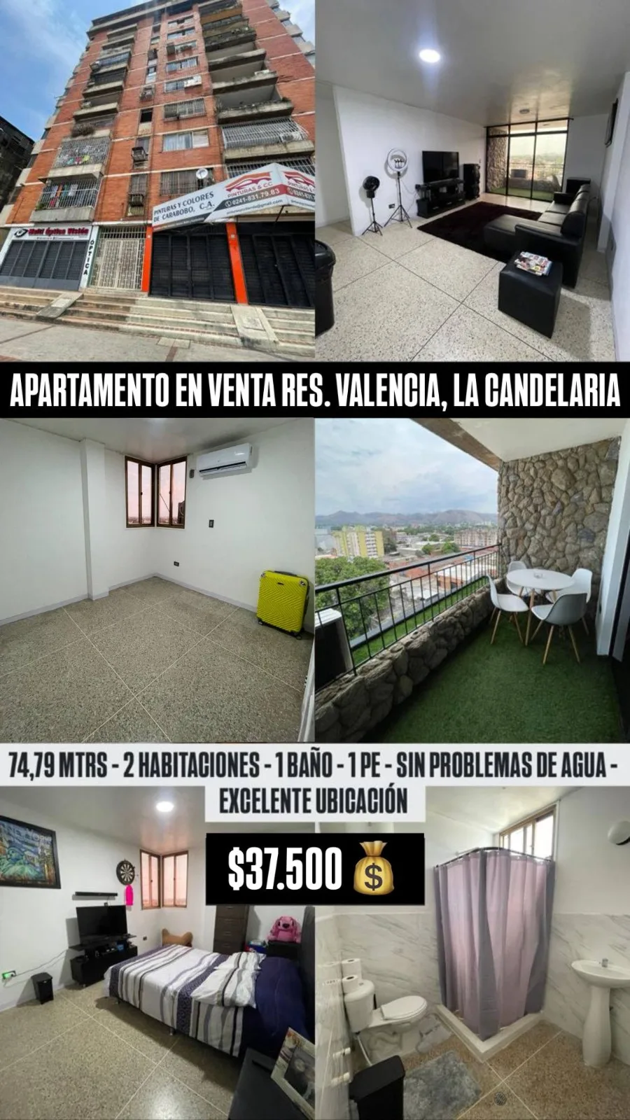 Apartamento en Venta en Resd. Valencia, Valencia — 2 hab 75m² — USD 37,500