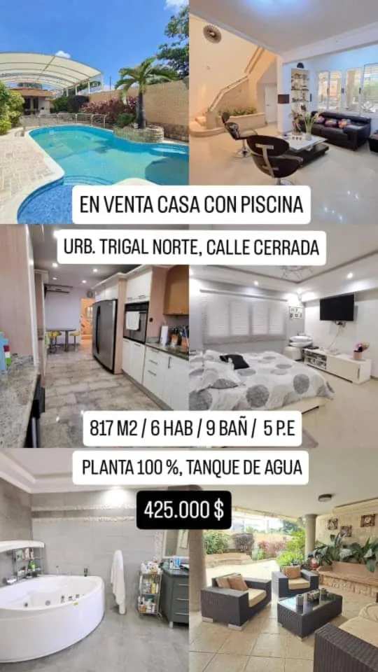 Casa en Venta en Urb. Trigal Norte, Valencia — 6 hab 817m² — USD 425,000