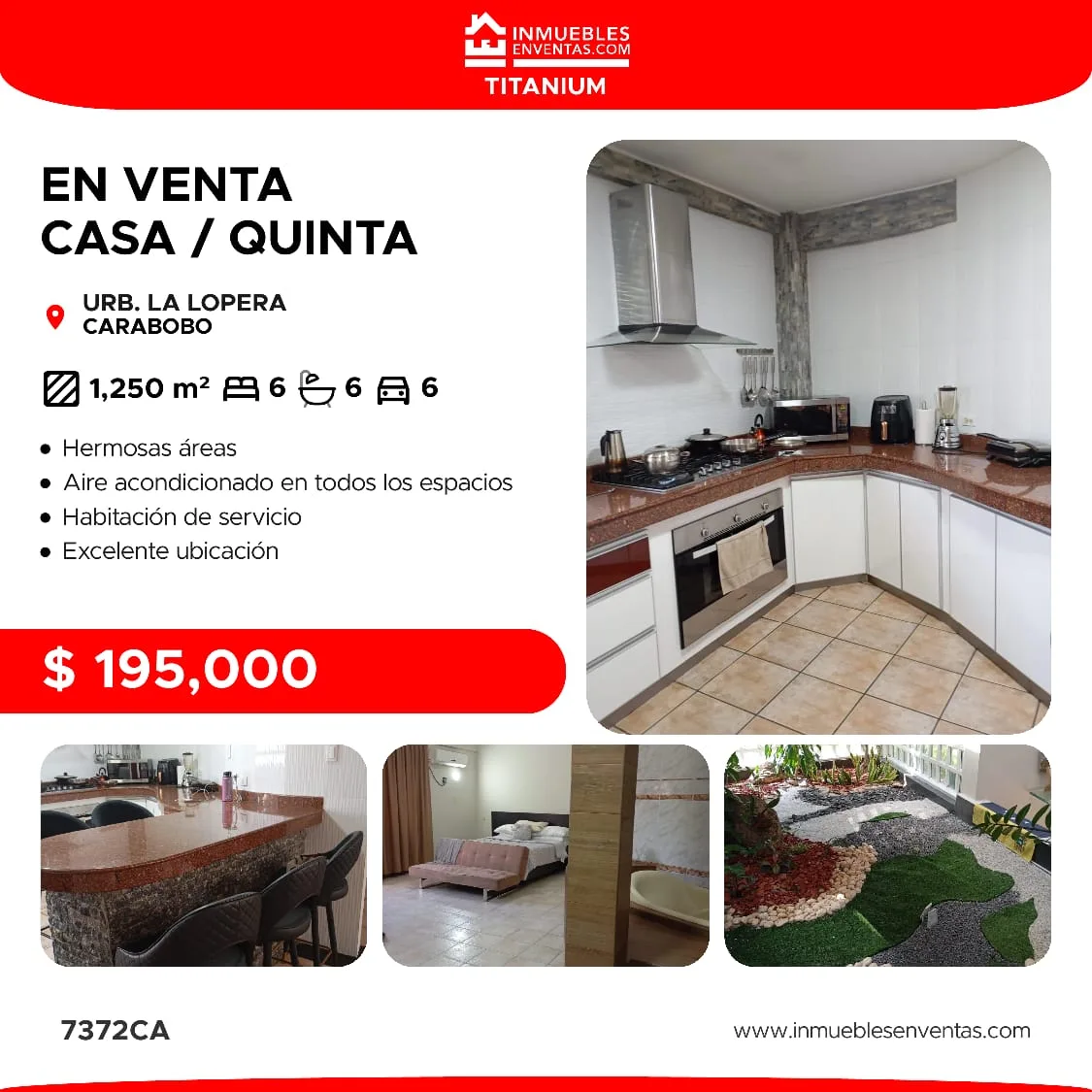 Casa en Venta en Conjunto Residencial La Lopera, San Diego, Urb. La Lopera, Carabobo — 6 hab 600m² — USD 195,000