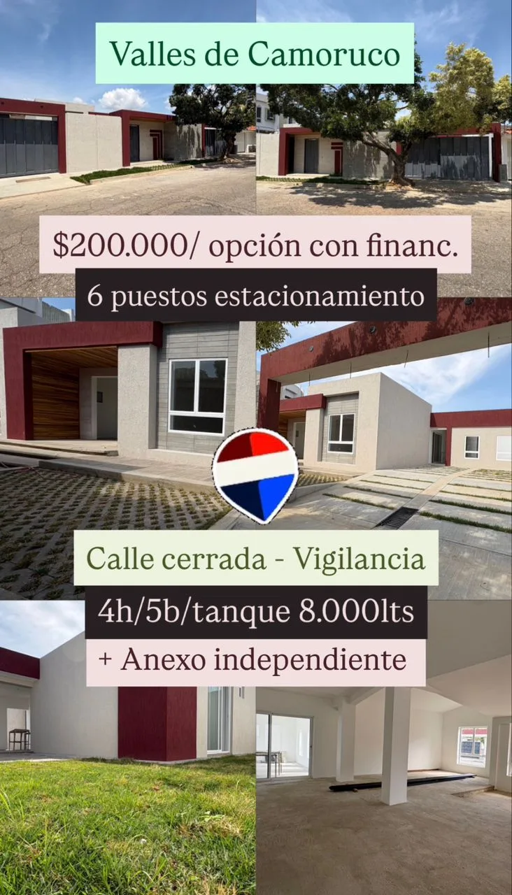 Casa en Venta en Valles Camoruco — 4 hab 256m² — USD 200,000