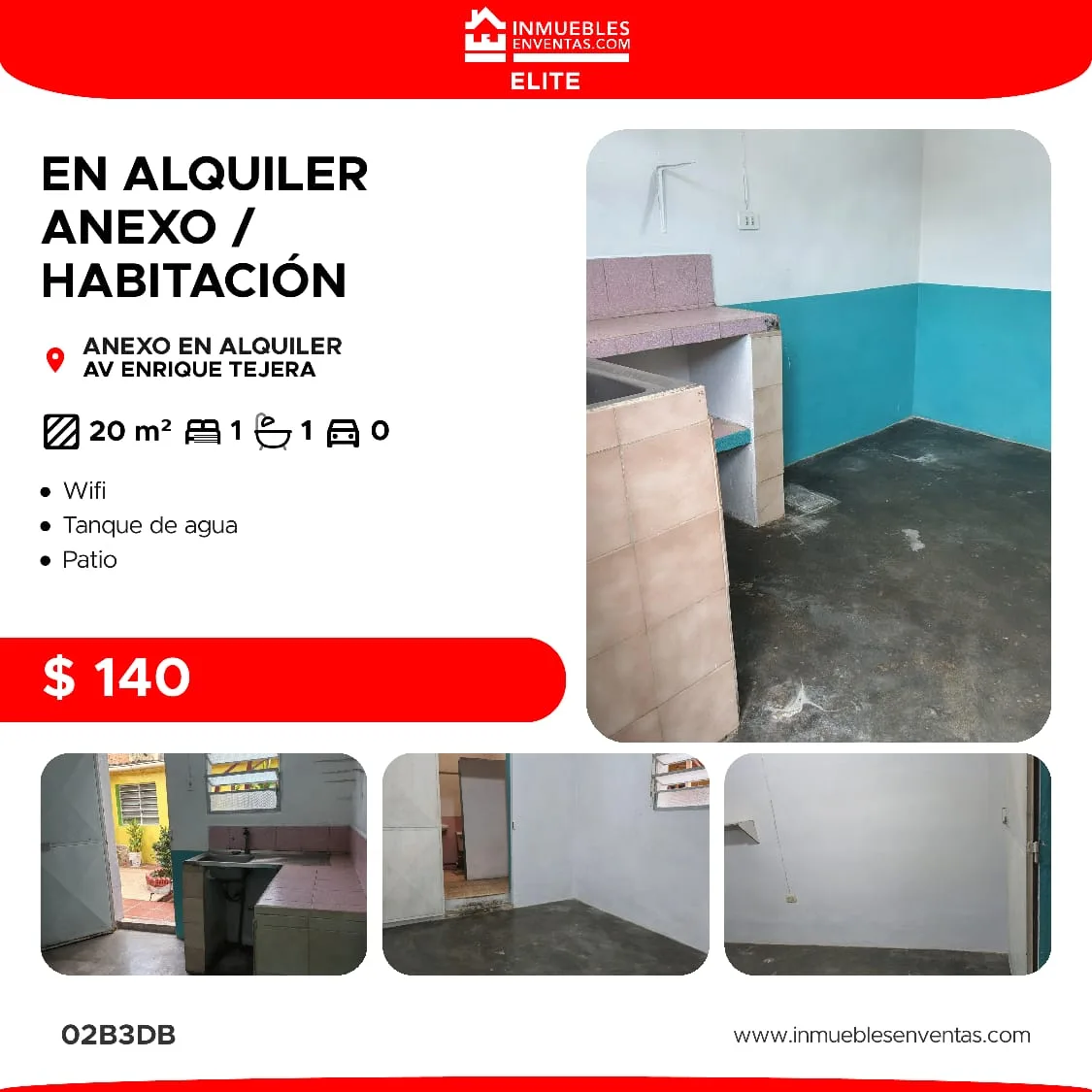 Apartamento en Alquiler en Av Enrique Tejera — 1 hab — USD 140