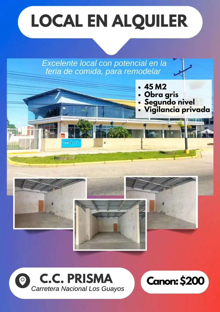 Local en Alquiler en C.C. Prisma, Carretera Nacional Guayos- Guacara, Guacara-Edo.Carabobo 45m² — USD 200