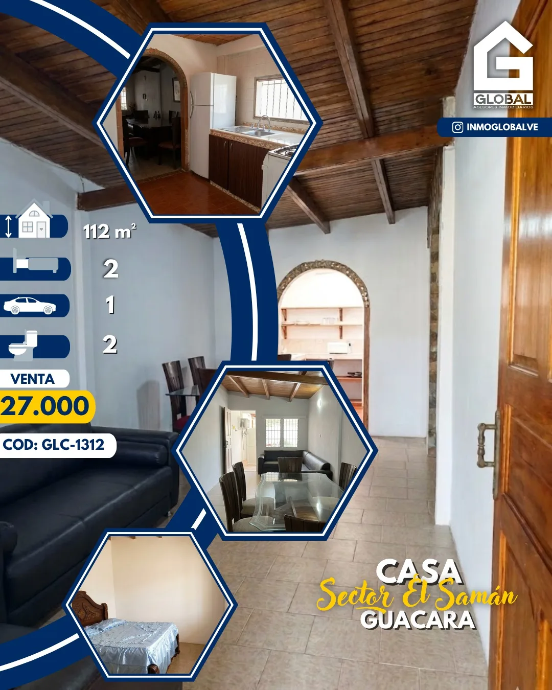 Casa en Venta en Sector El Samán, Guacara — 2 hab 112m² — USD 27,000