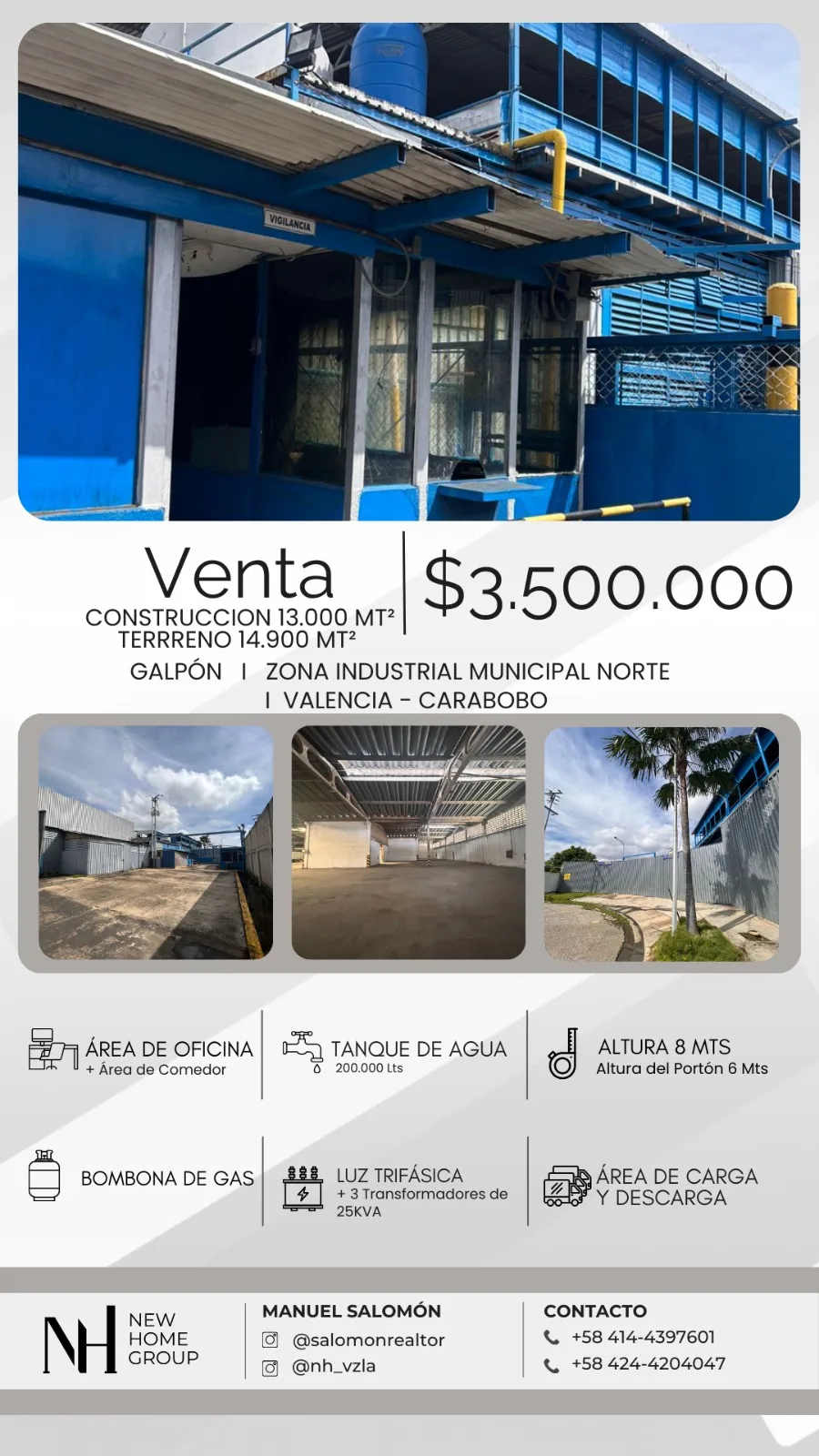 Galpón en Venta en Zona Industrial Municipal Norte, Valencia - Carabobo 13000m² — USD 3,500,000