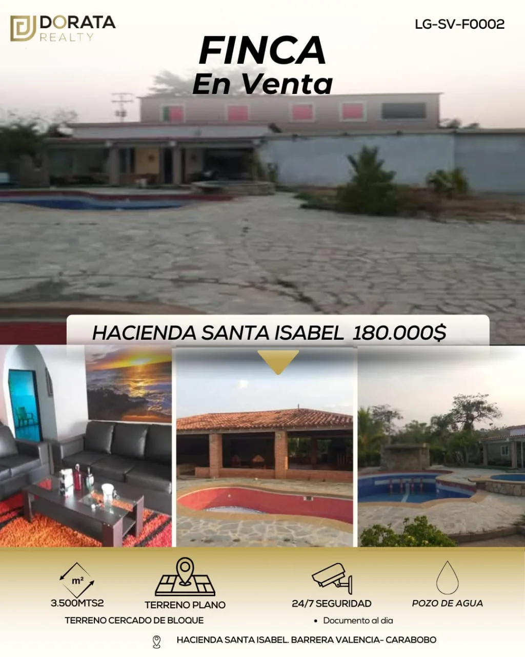 Terreno en Venta en Barrera 3500m² — USD 180,000