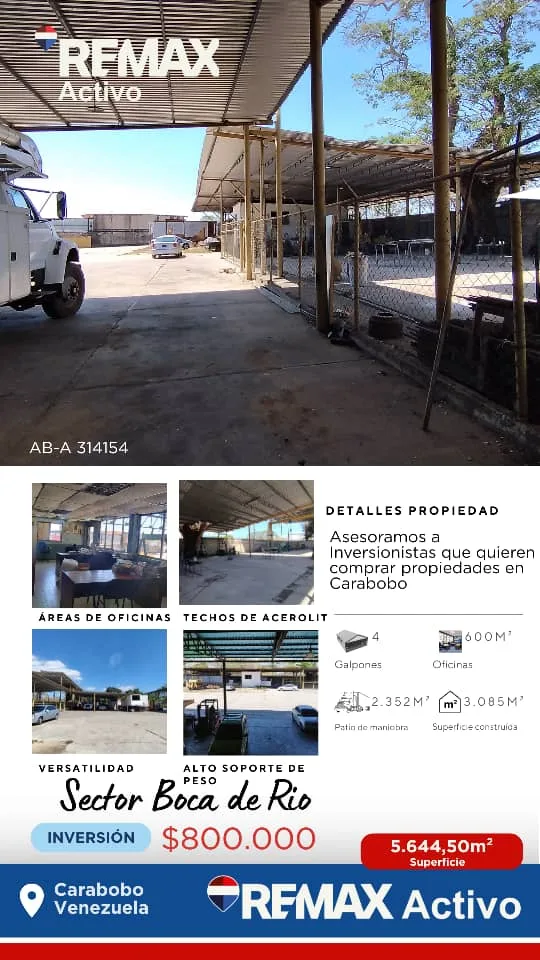 Local en Venta en Sector Boca de Rio, Carabobo, Venezuela, a 100 metros de la Avenida Sesquicentenario, circunvalación Isabelica - Plaza de Toros 5644m² — USD 800,000