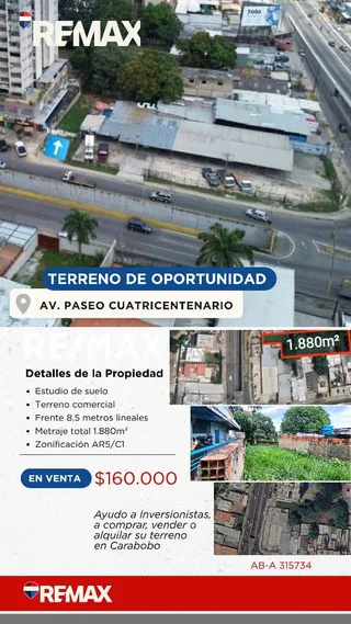 Terreno en Avenida Paseo Cuatricentenario, Valencia