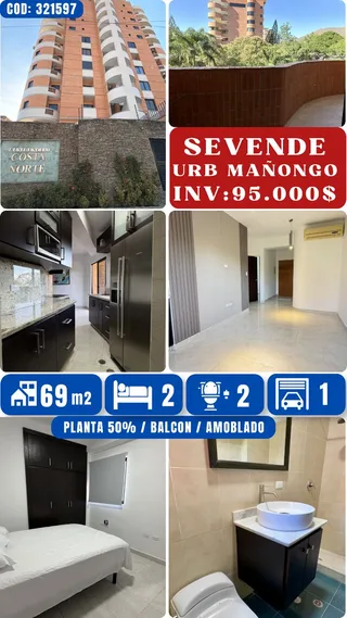 Apartamento en Urb Mañongo, Naguanagua, Res Costa Norte