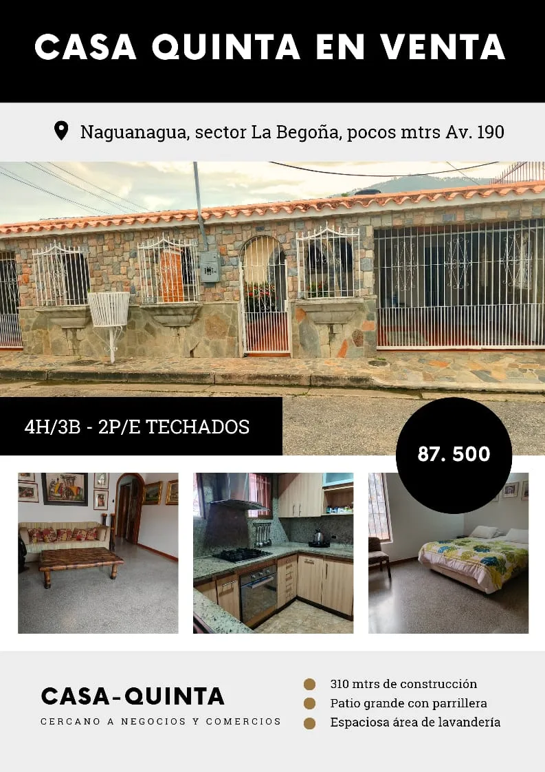 Casa en Venta en Urb. La Begoña — 5 hab 310m² — USD 87,500