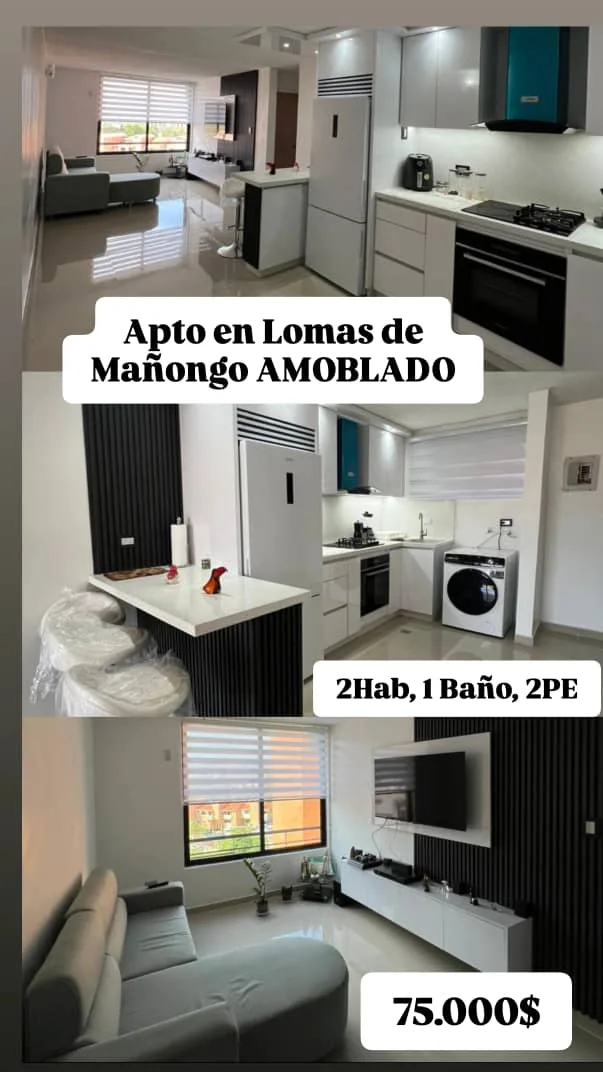 Apartamento en Venta en Lomas de Mañongo — 2 hab 56m² — USD 75,000
