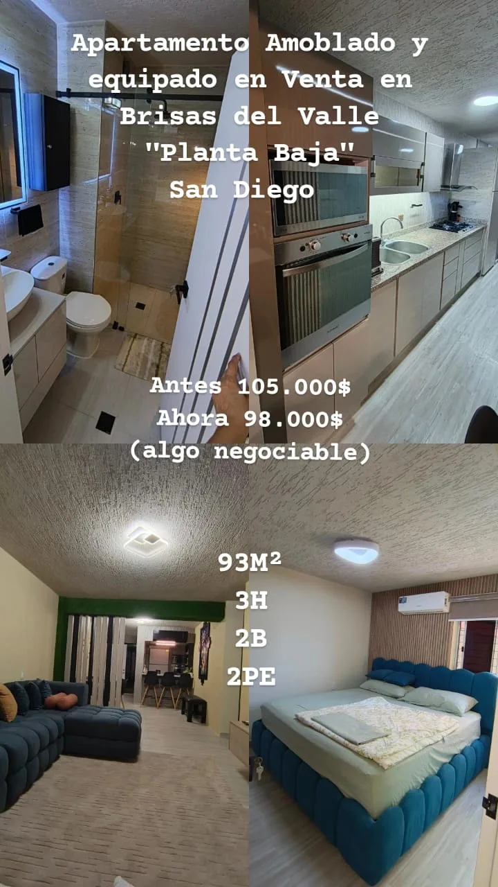 Apartamento en Venta en Brisas del Valle — 3 hab 93m² — USD 98,000