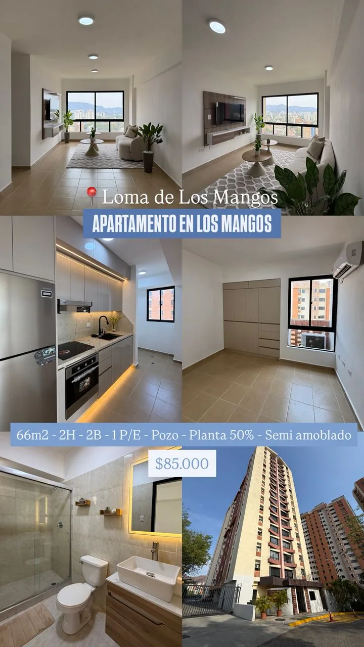 Apartamento en Venta en Residencias Loma de Los Mangos — 2 hab 66m² — USD 85,000