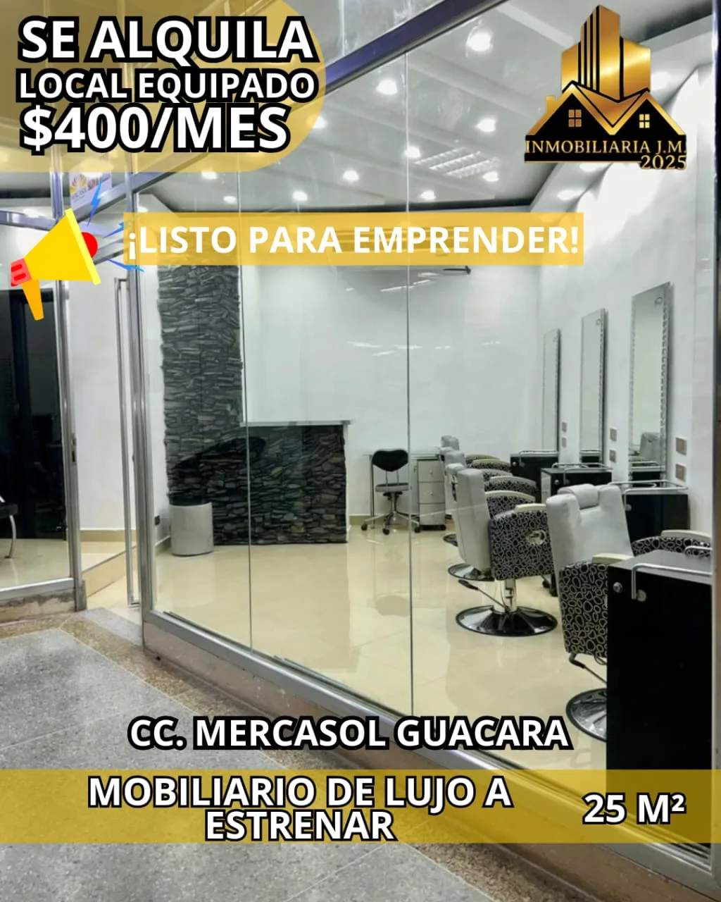 Local en Alquiler en CC Mercasol Guacara 25m² — USD 400