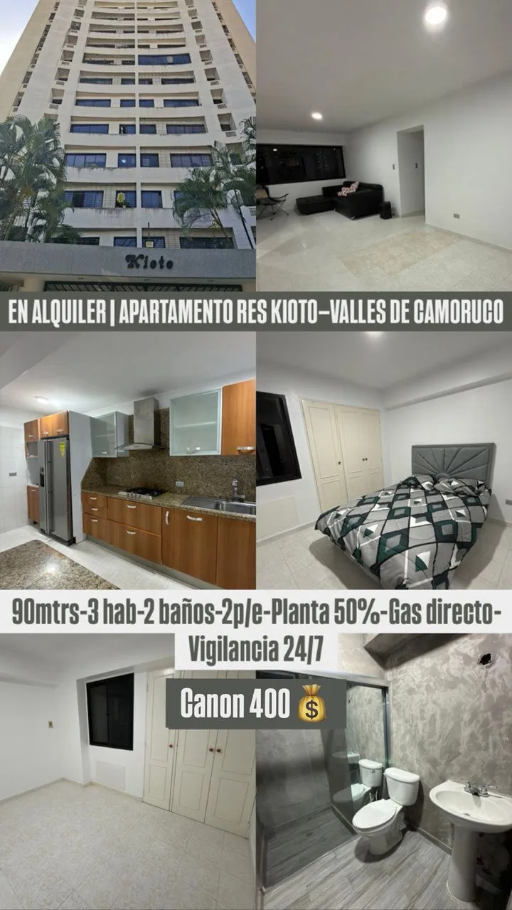 Apartamento en Alquiler en Res. Kioto— Valles de Camoruco — USD 400