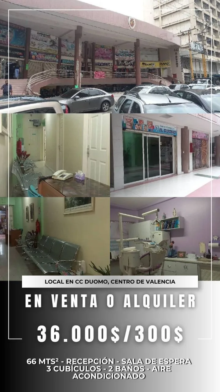 Local en Venta en C. C. IL DUOMO. Calle Independencia entre Constitución y Diaz Moreno. Valencia 66m² — USD 36,000