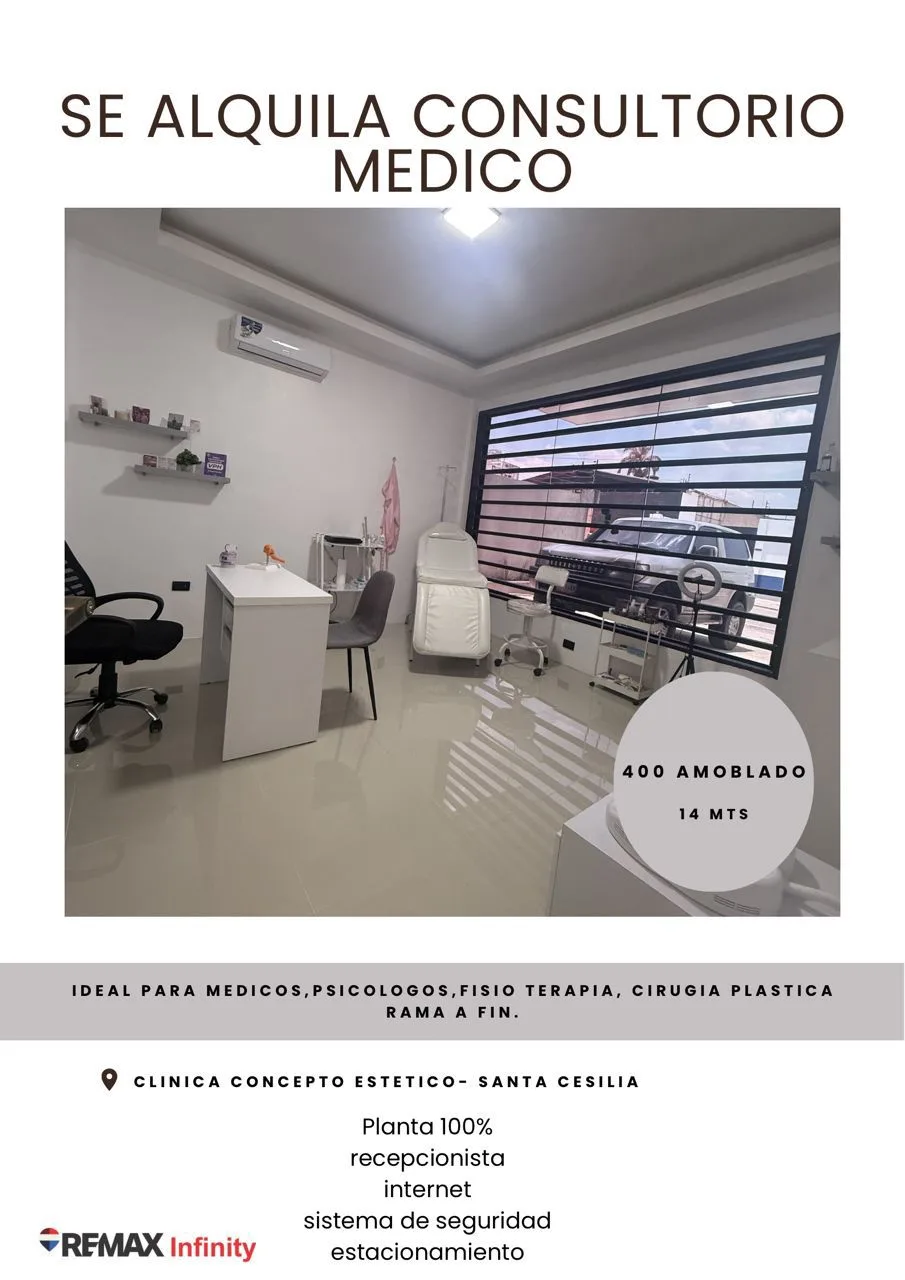Oficina en Alquiler en clínica Santa Cecilia — 1 hab 13m² — USD 400
