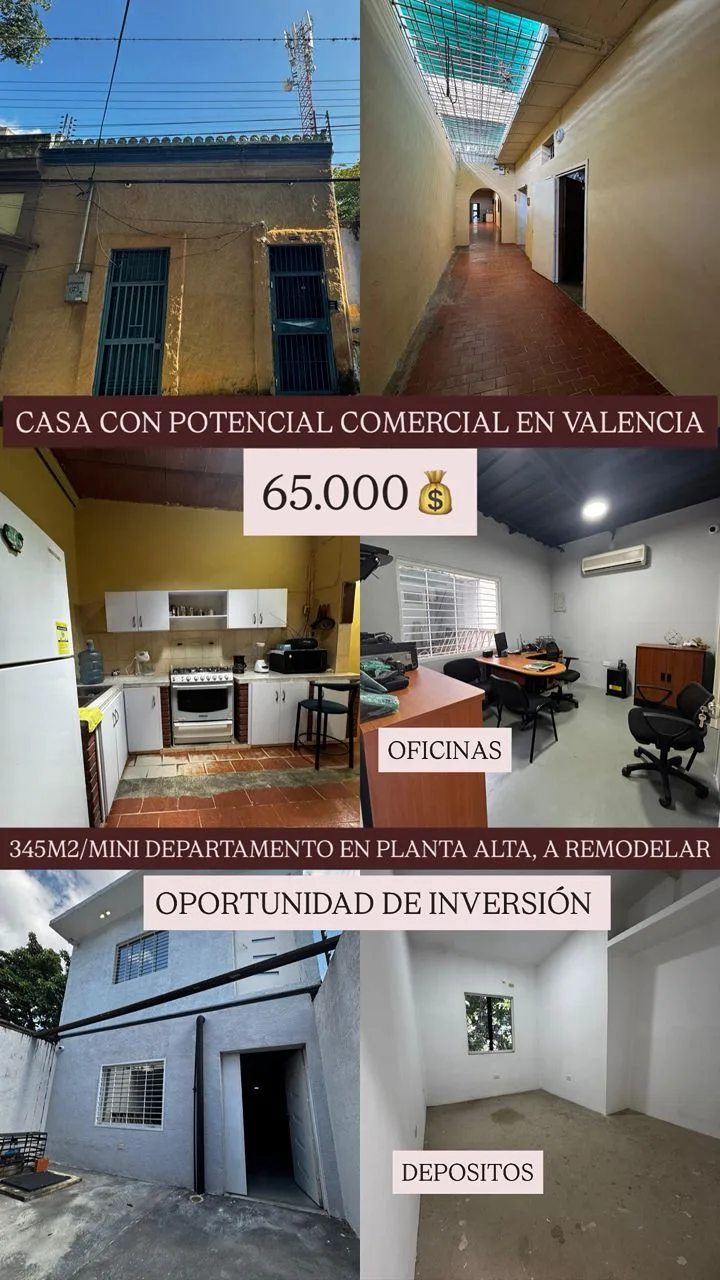 Casa en Venta en Los Colorados, Valencia, Edo. Carabobo — 5 hab 345m² — USD 65,000