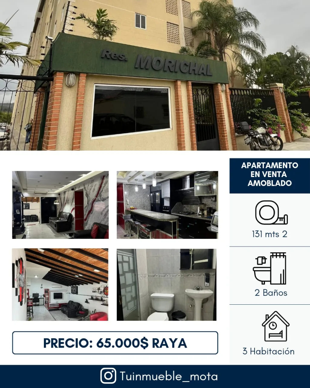 Apartamento en Venta en Residencias Morichal, municipio Naguanagua — 3 hab 131m² — USD 65,000
