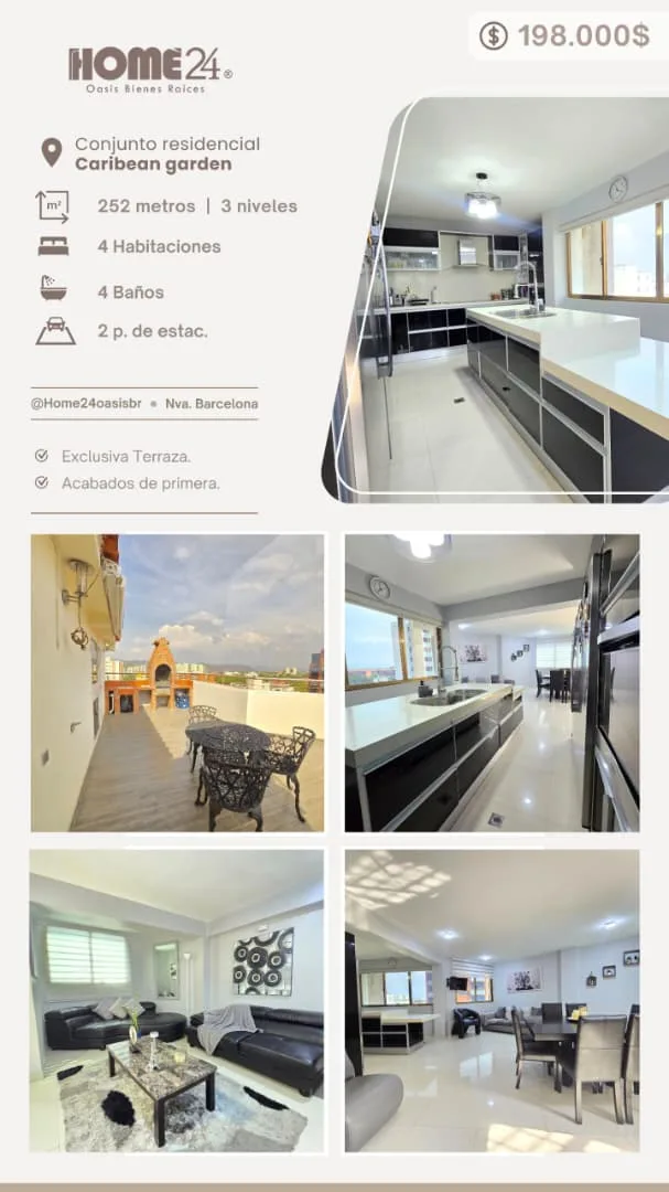 Penthouse en Venta en Conjunto Residencial Caribean Garden, Sector Perrokero, Nva. Barcelona — 4 hab 280m² — USD 198,000