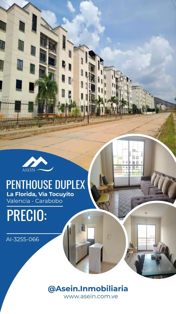 Penthouse en Venta en Conj. Resd. Portal de San Luis, La Florida, Vía Tocuyito, Valencia - Carabobo — 3 hab 137m² — USD 36,000