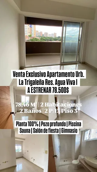 Apartamento en Urb. La Trigaleña, Res. Agua Viva I