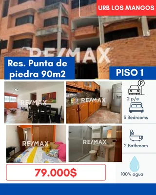 Apartamento en Urb. Los Mangos, Res. Punta de Piedra