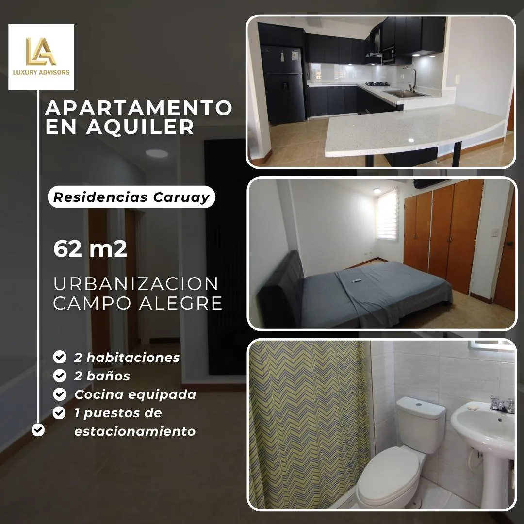 Apartamento en Alquiler en Urb. Campo Alegre — 2 hab 62m² — USD 380