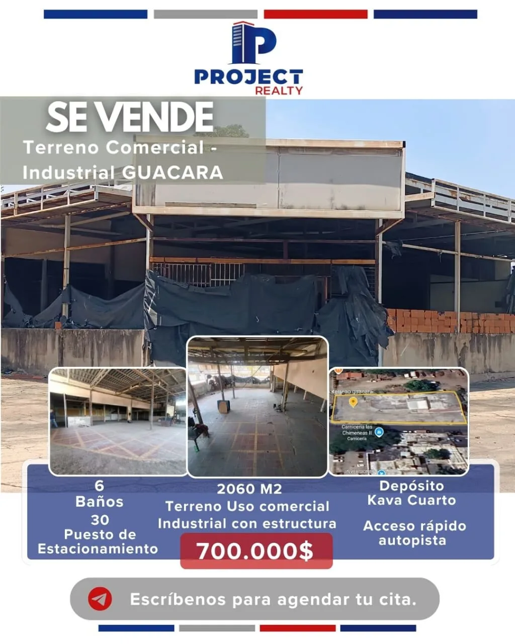 Terreno en Venta en Guacara 2060m² — USD 700,000