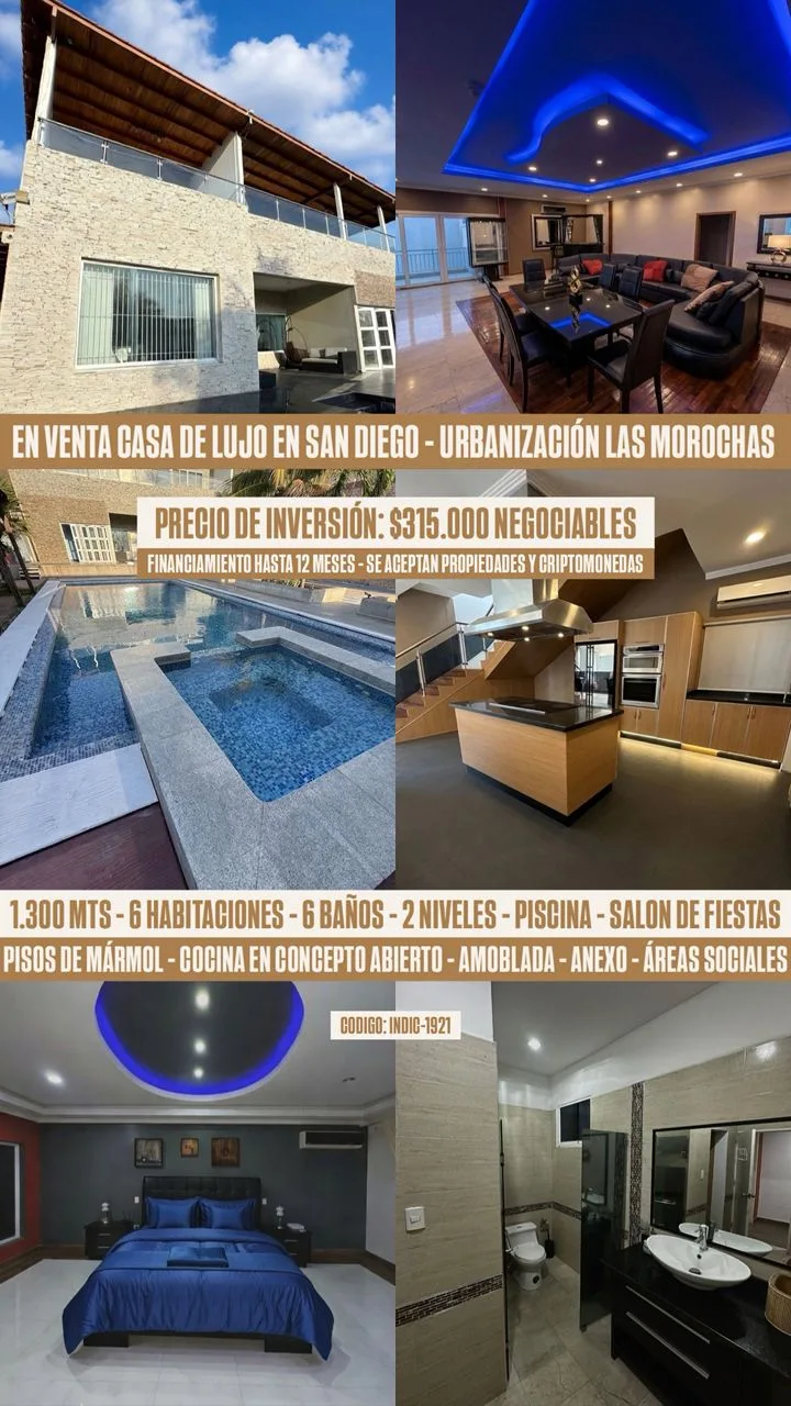 Casa en Venta en Urbanización Las Morochas, San Diego — 6 hab 700m² — USD 315,000