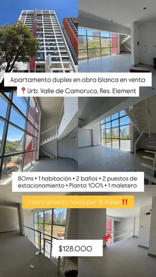 Apartamento en Urb. Valles de camoruco al lado del supermercado Kalea, Res. Element