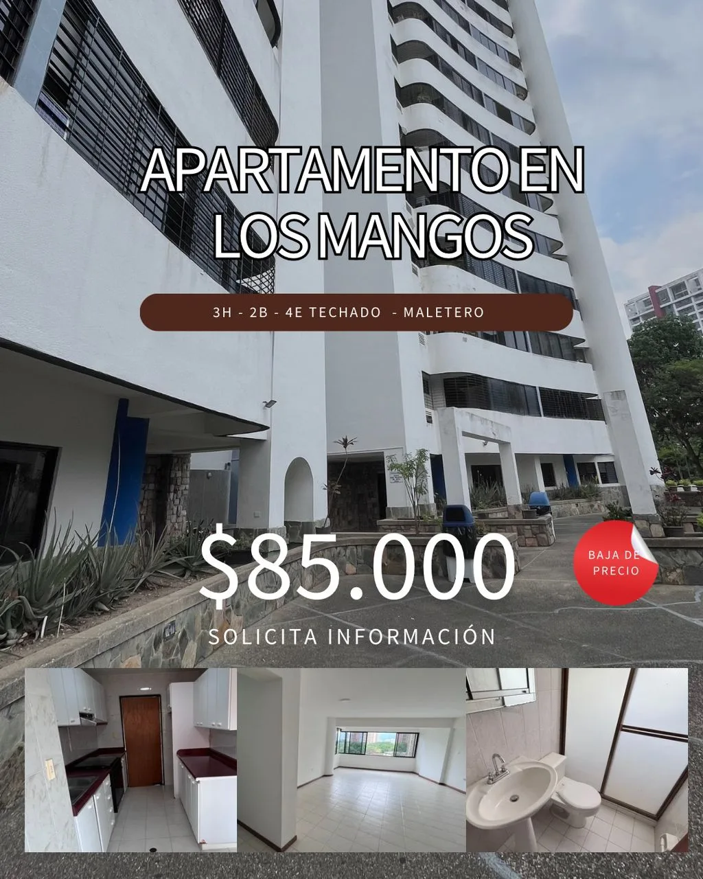 Apartamento en Venta en El Encanto V, Sector Los Mangos — 3 hab — USD 85,000