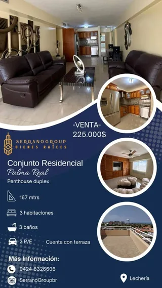 Penthouse en Residencias Palma Real, Av. Bolívar, Lechería