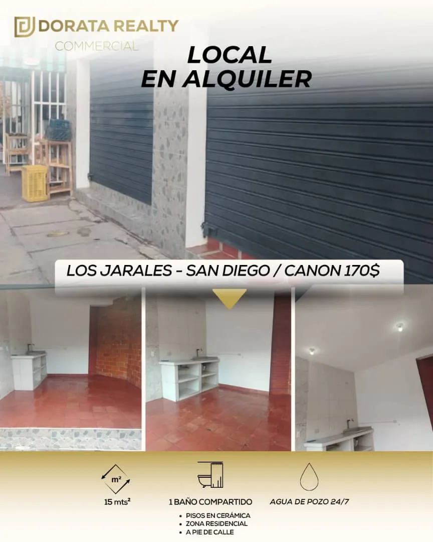 Local en Alquiler en Sector Los Jarales - San Diego 15m² — USD 170