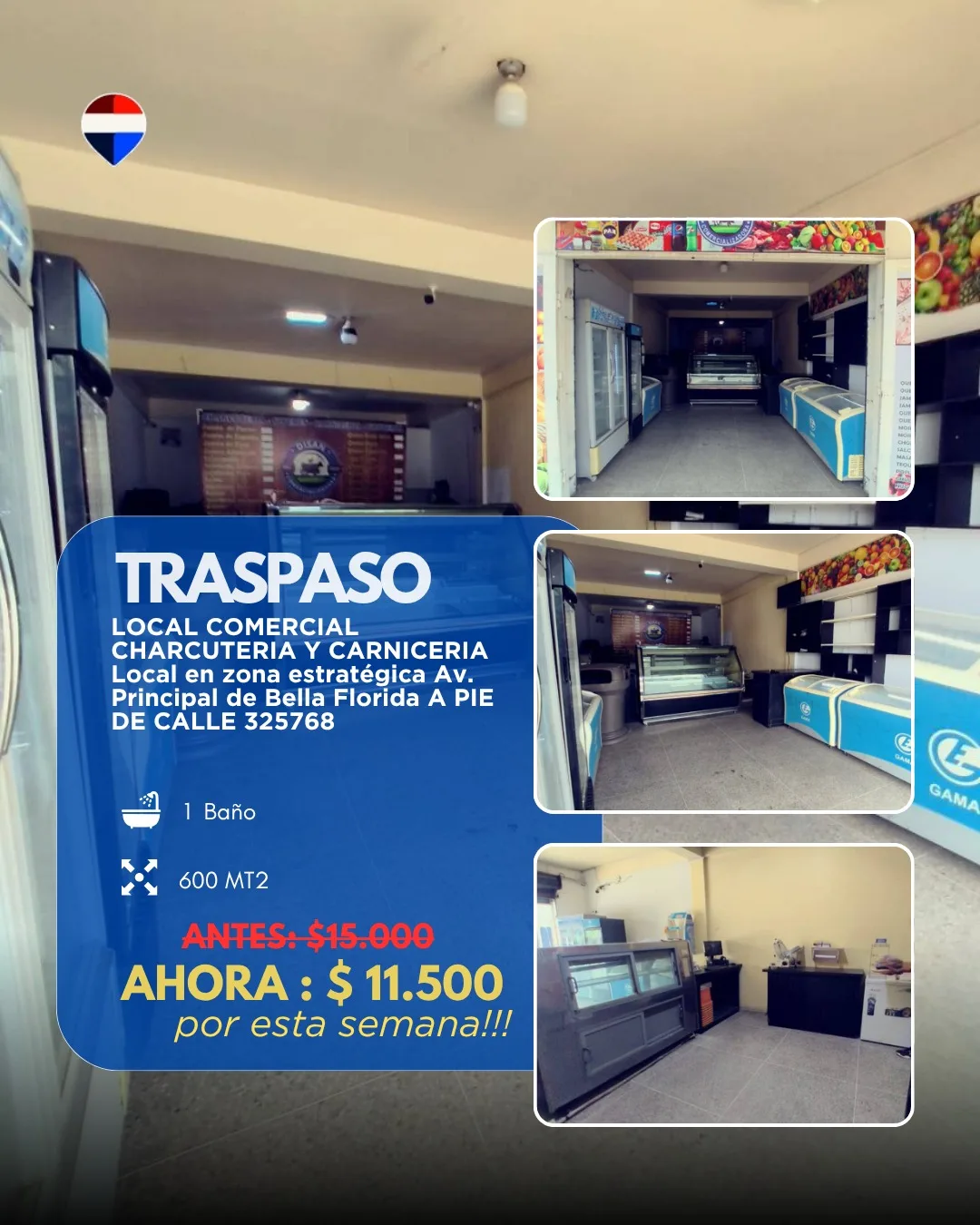 Local en Venta en Av Principal de Bella Florida — USD 11,500