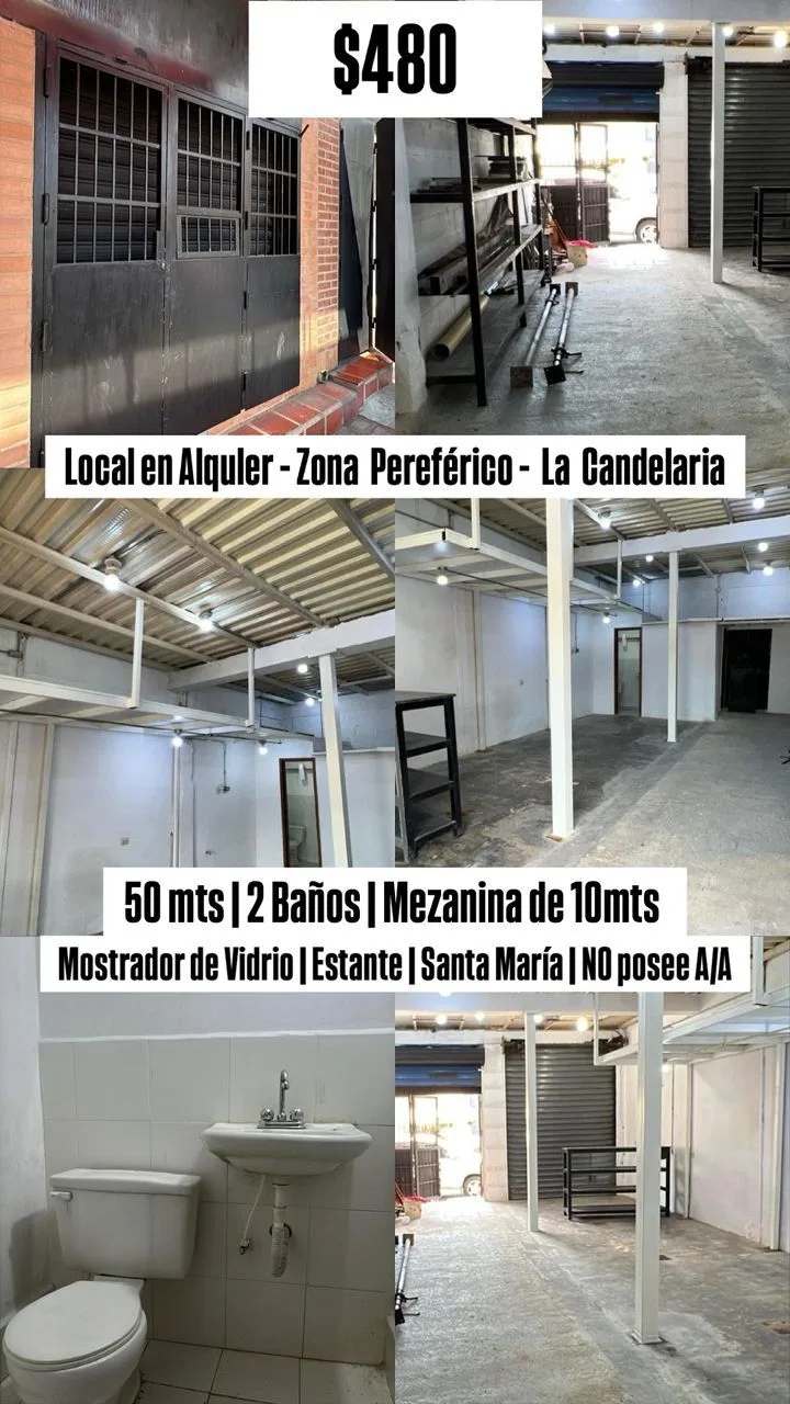 Local en Alquiler en PERIFÉRICO La candelaria 50m² — USD 480