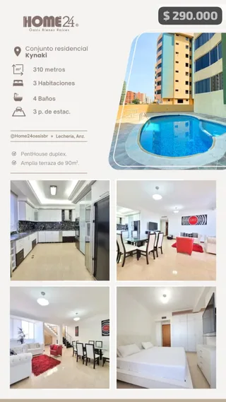 Penthouse en Conjunto residencial Kynaki - Lechería, Anz.
