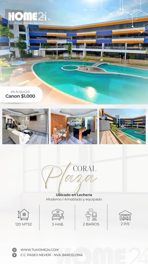 Apartamento en Alquiler en Lechería — 3 hab 120m² — USD 1,000