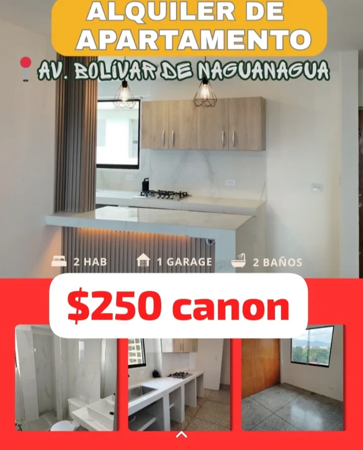 Apartamento en Alquiler en Naguanagua — 2 hab 76m² — USD 250